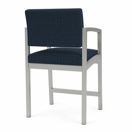 Lesro Lenox Steel Hip Chair Metal Frame, Silver, RF Blueberry Upholstery LS1161